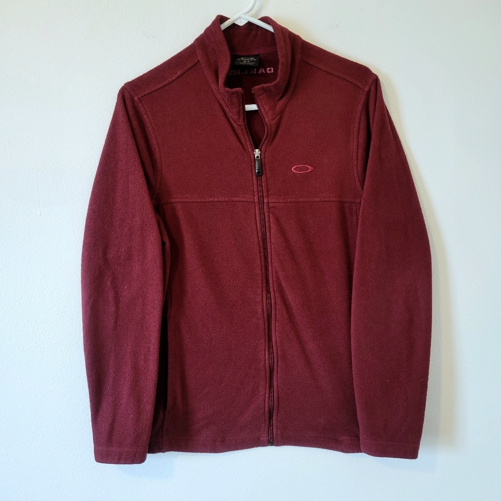 Small Maroon Oakley fleecezip up jacket